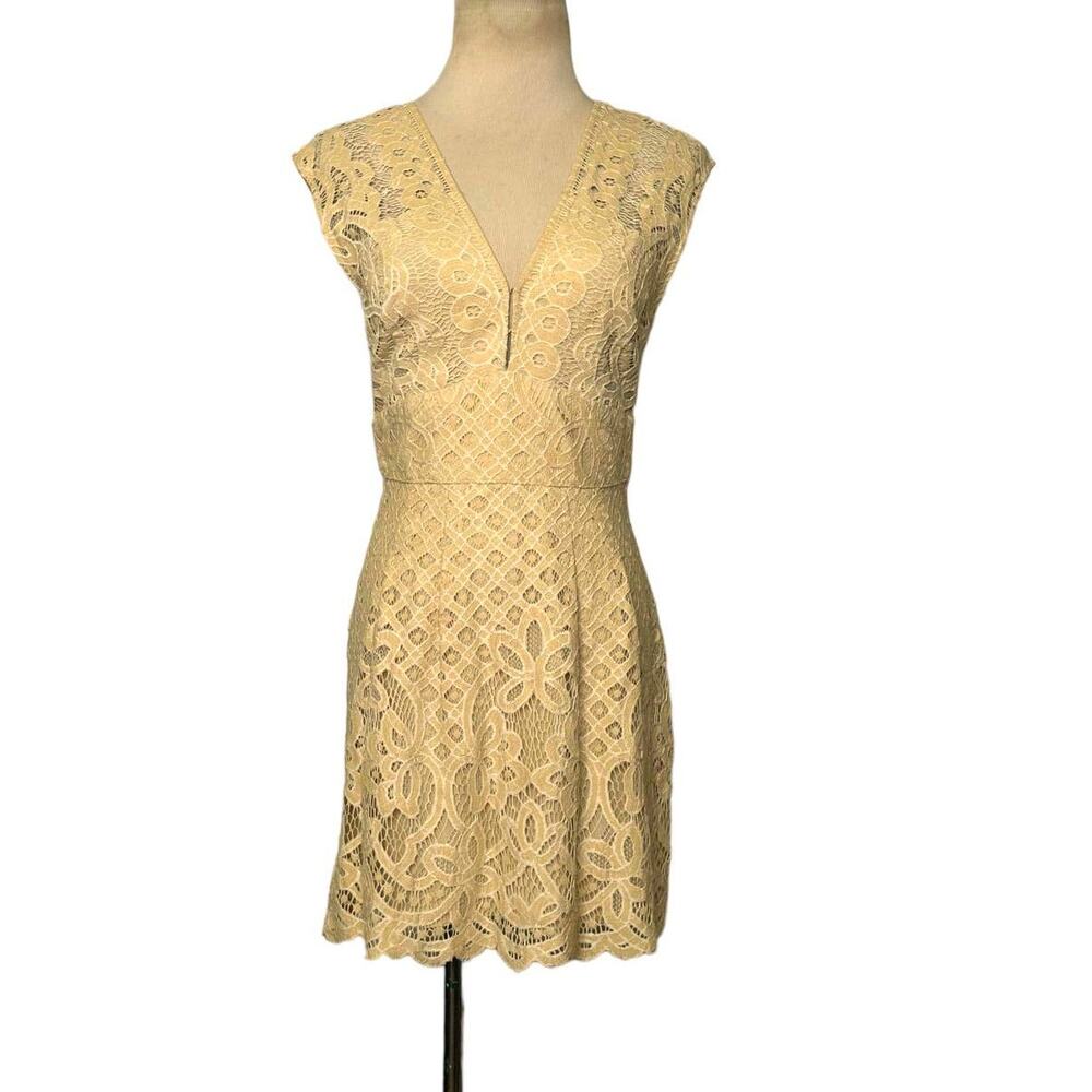 Free People Beige Lace One Million lovers Mini Dress Size 0